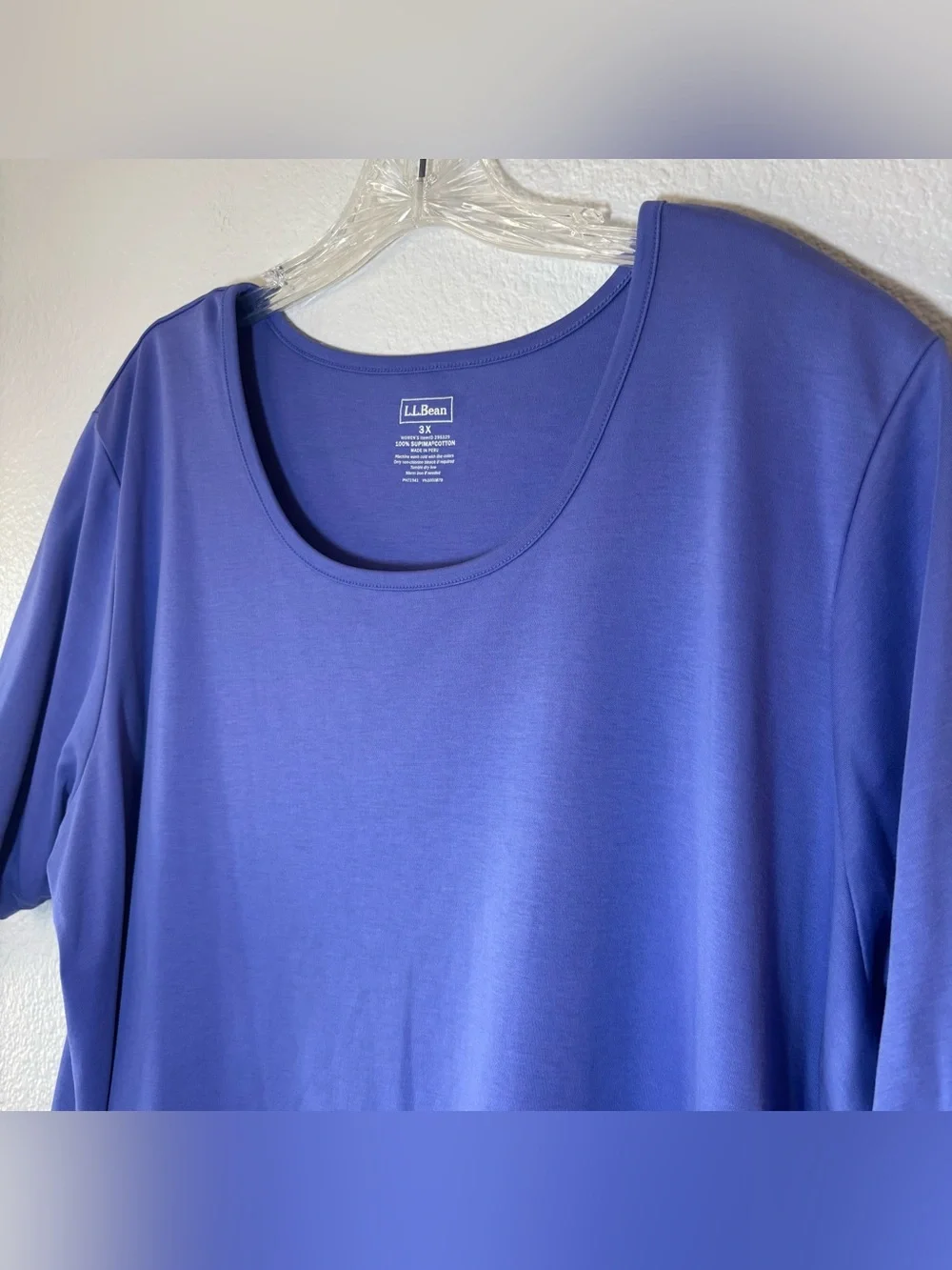 L.L. Bean Women's 100% Supima Cotton Scoop Neck Short Sleeve Tee 3X Lot of 2
